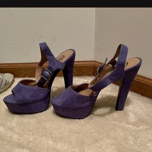 Candies purple peep toe platforms